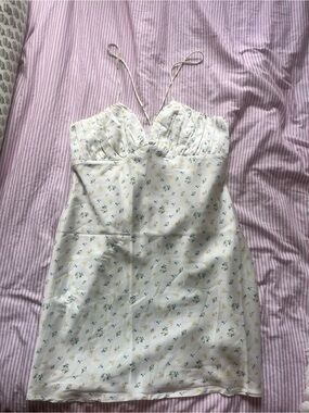 Princess Polly Cream Floral Spaghetti-Strap Slip Dress